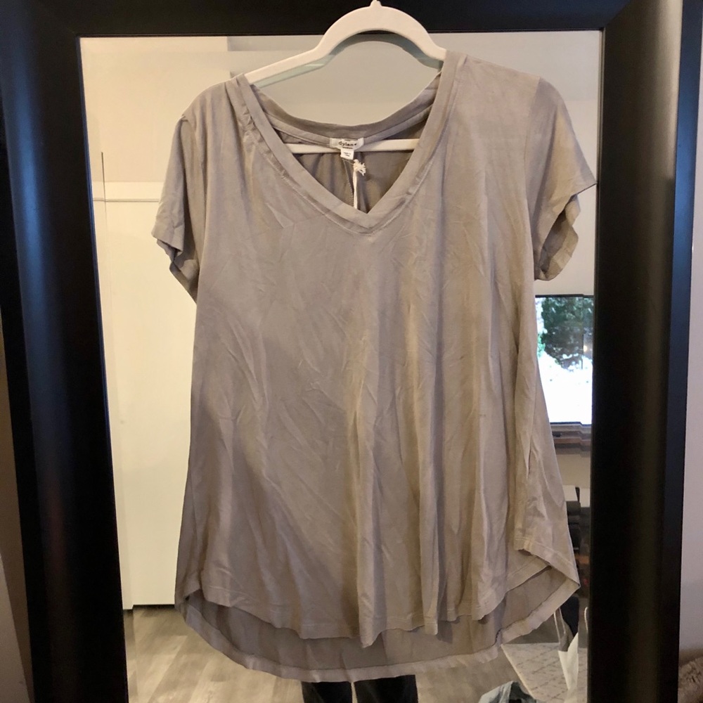GRAY VELVETY V NECK